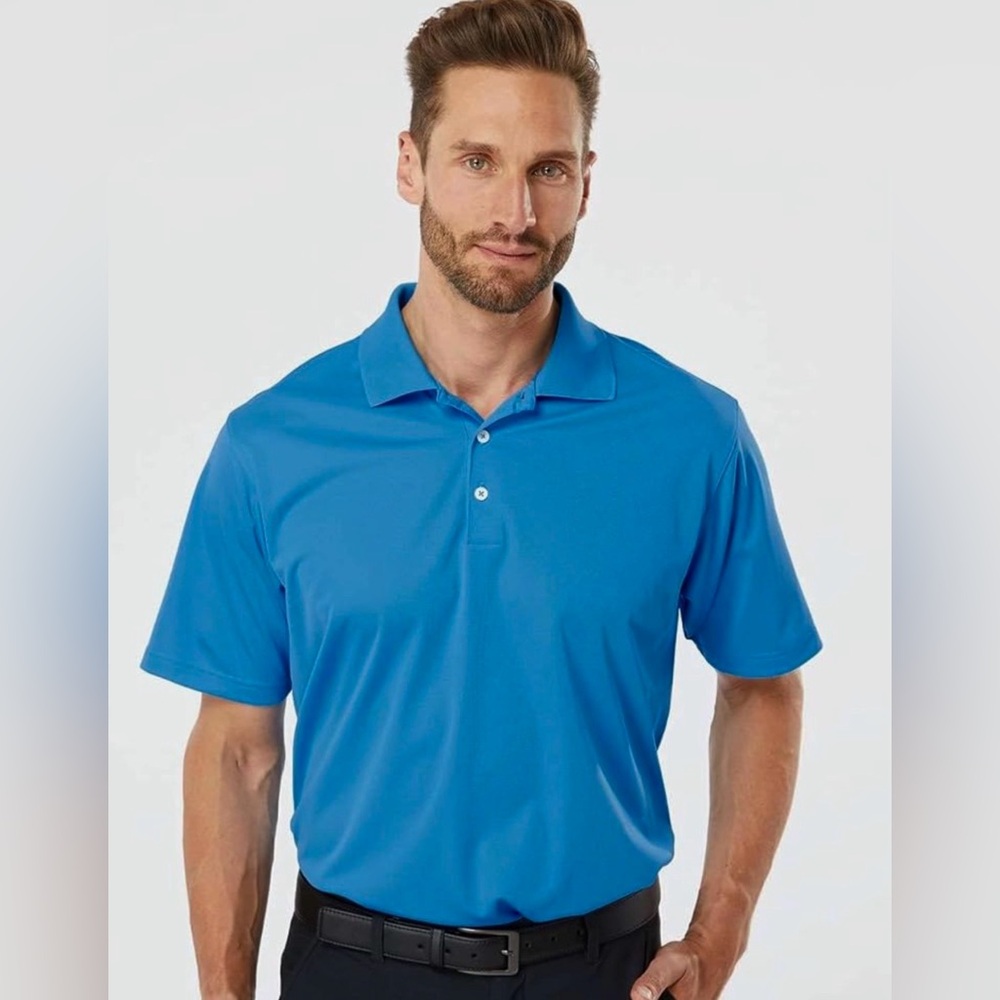 Adidas Men's Climalite Solid Polo Golf Shirt Blue Short Sleeve Z59029 Size S